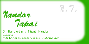 nandor tapai business card